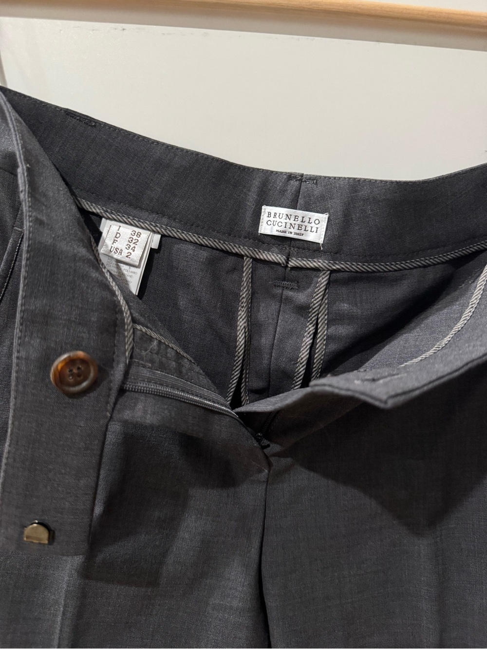 Brunello Cucinelli Gray Tailored Dress Pants - Picture 11 of 11